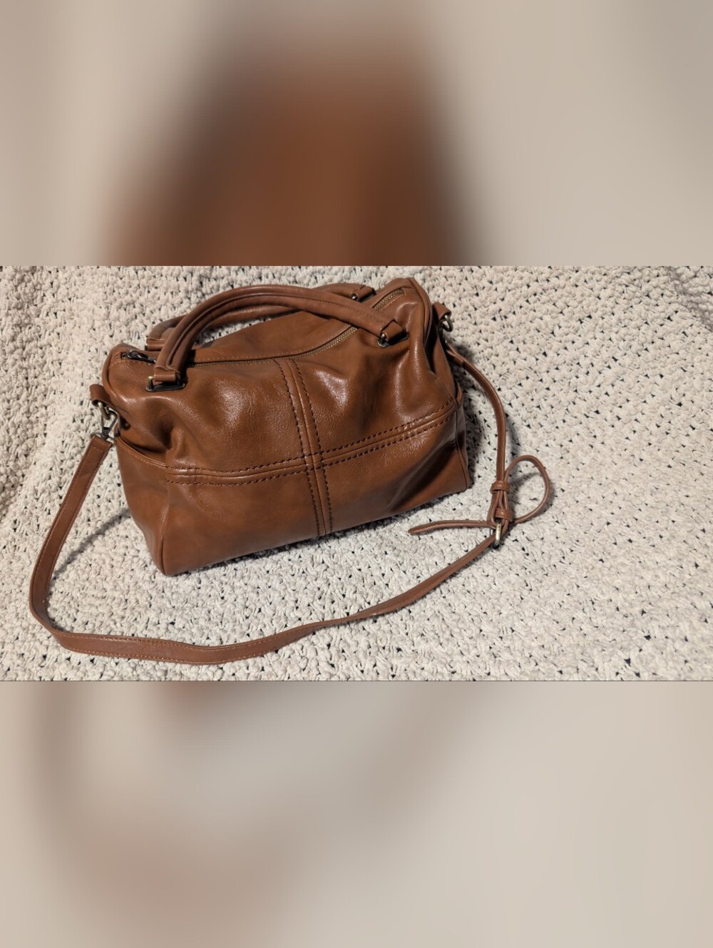 Antik Kraft Brown Leather Satchel with Detachable Strap - Picture 4 of 4